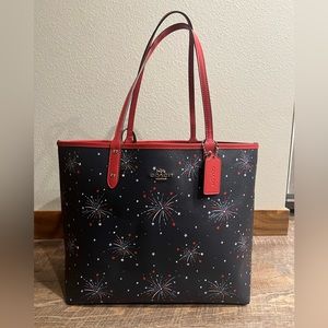 COACH Reversible City Tote Bag Firework Print